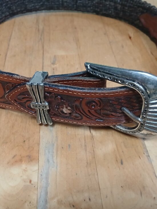 Gorgeous Woven Horse-Hair Leather Cowgirl Belt with Buckle size 28